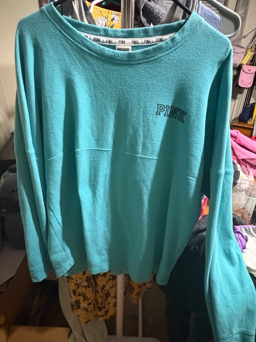 Victoria's Secret PINK Teal/Turquoise Cowl Sweatshirt
